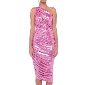 Norma Kamali Candy Pink Lame' Diana Dress, XS